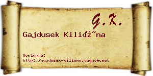 Gajdusek Kiliána névjegykártya